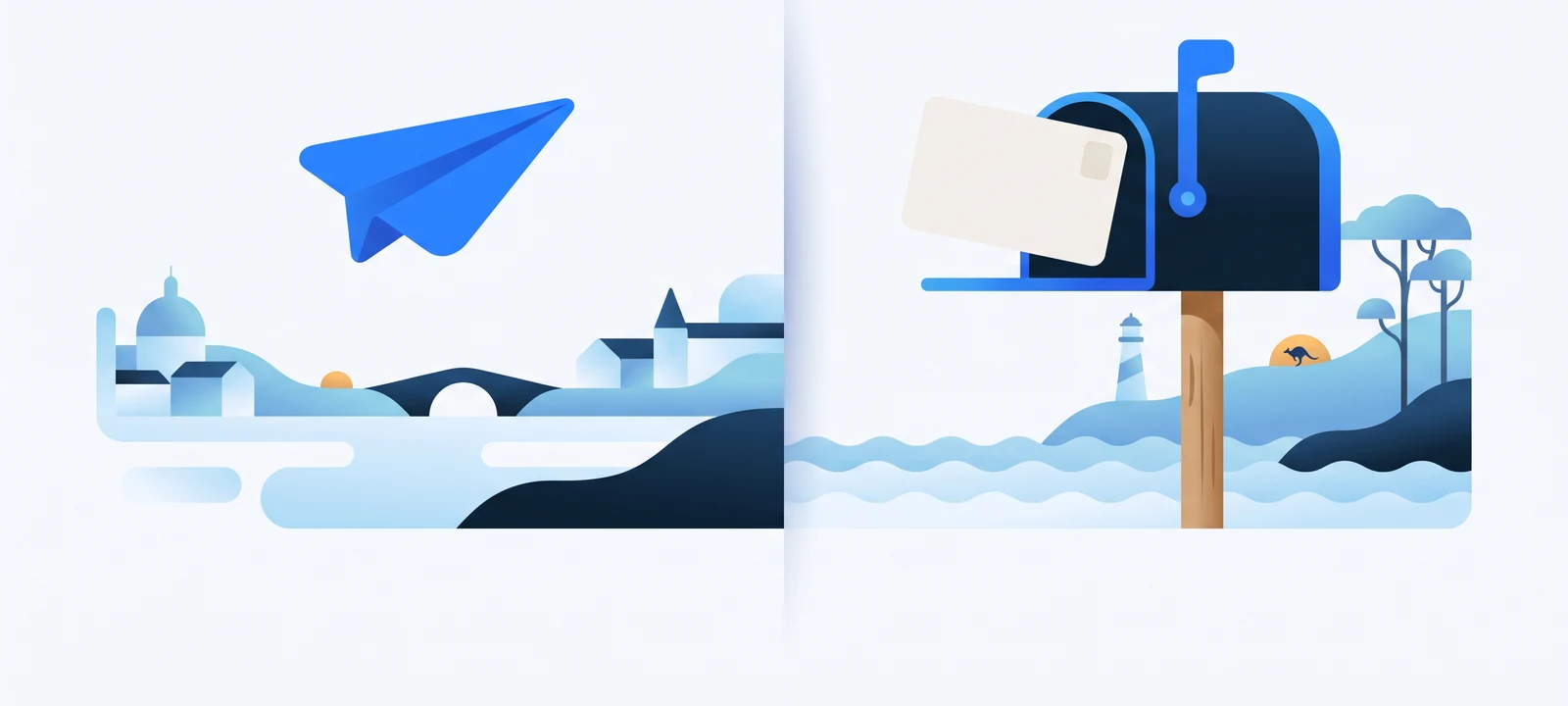 Choosing an Australian alternative to Paperplanes for Shopify direct mail: a postcard lodged locally in Australia rather than posted from Europe